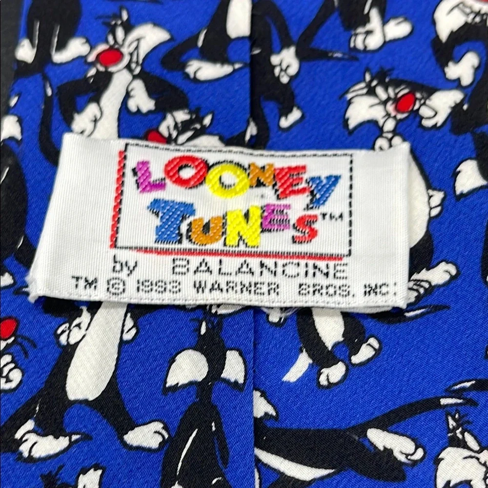 Vintage Sylvester the Cat Looney Tunes Blue Tie - Picture 4 of 4